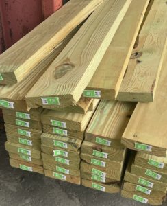 Timber planks treated 2x4
